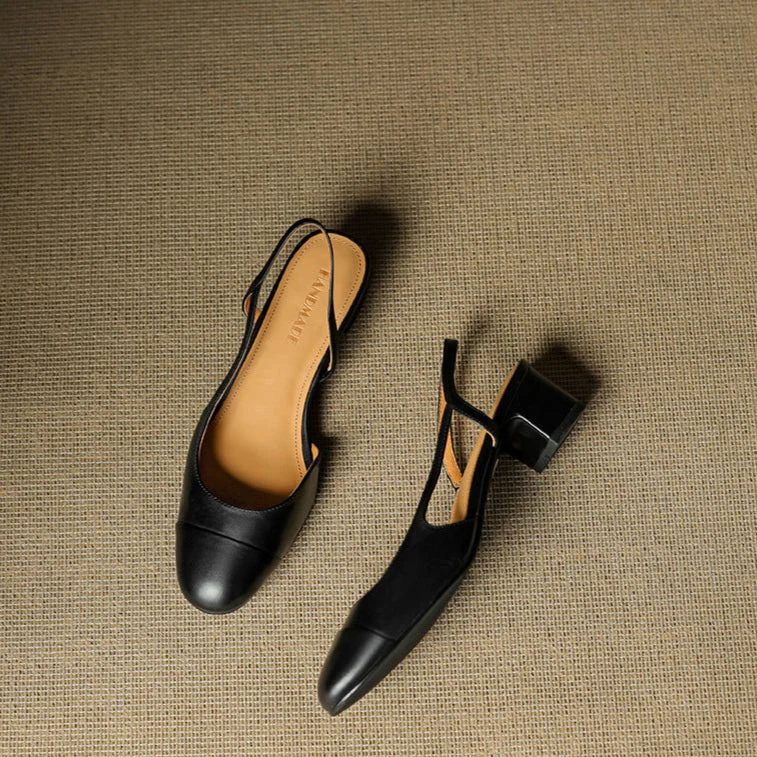 Slingback-Pumps aus echtem Leder f��r Damen