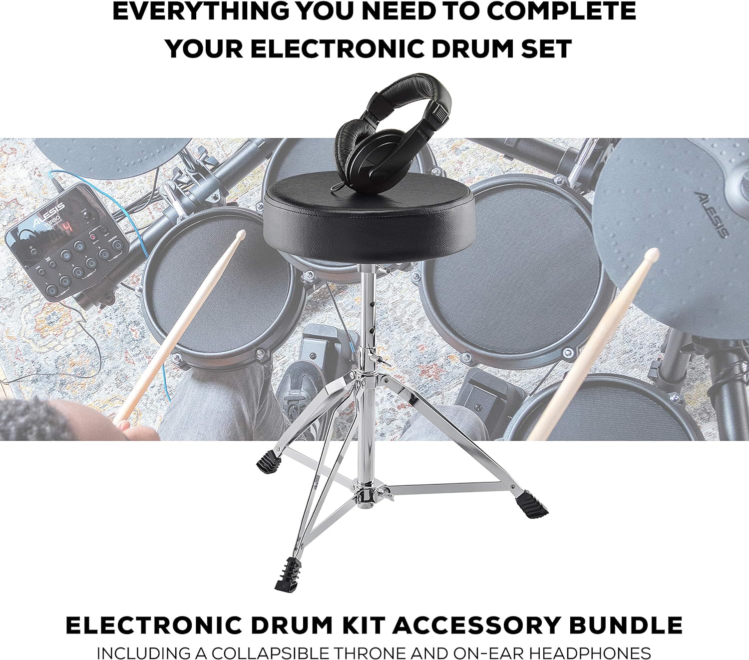Alesis Turbo Mesh Kit - Electric Drum Set with Over 100 Sounds Mesh Drum Pad