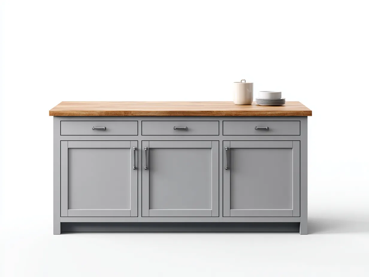 Sideboards-Holzwerkstoff-Massivholz-160x45x88 cm-Grau-Natur-Landhausstil