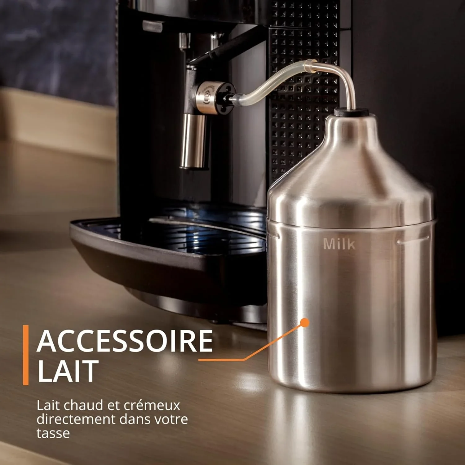 Krups Essential Kaffeevollautomat mit Milchschlauch, 2-Tassen-Funktion, LCD-Display, Einfache Reinigung, Kaffeemaschine, T��V-Siegel, Schwarz, EA816031