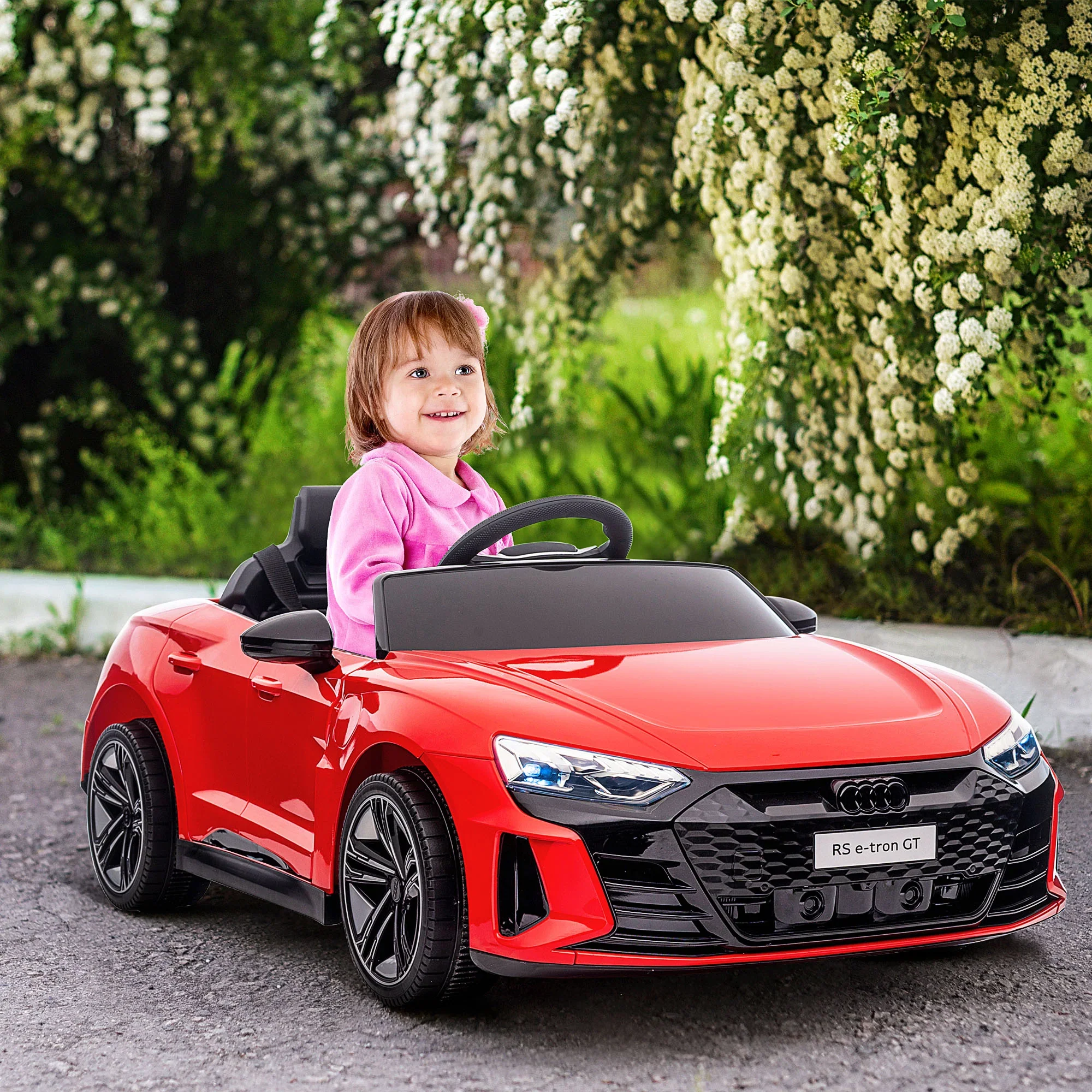 HOMCOM Elektrische kinderauto met afstandsbediening en muziekfunctie Rood