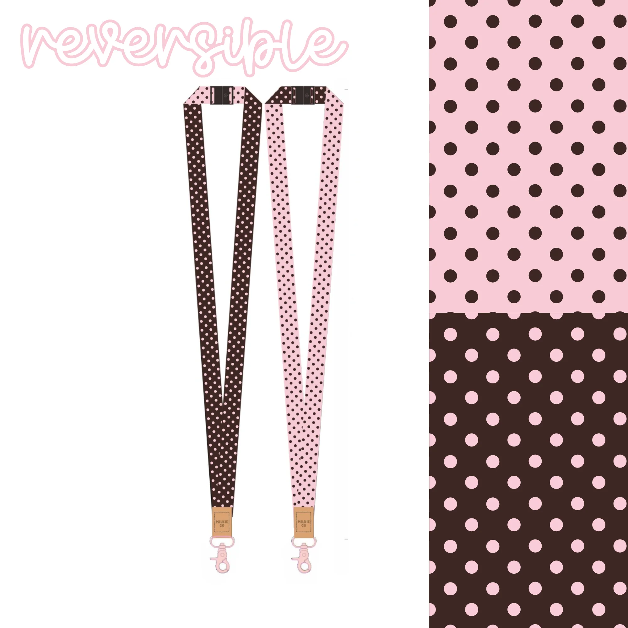 Peony Mocha Fabric Lanyard