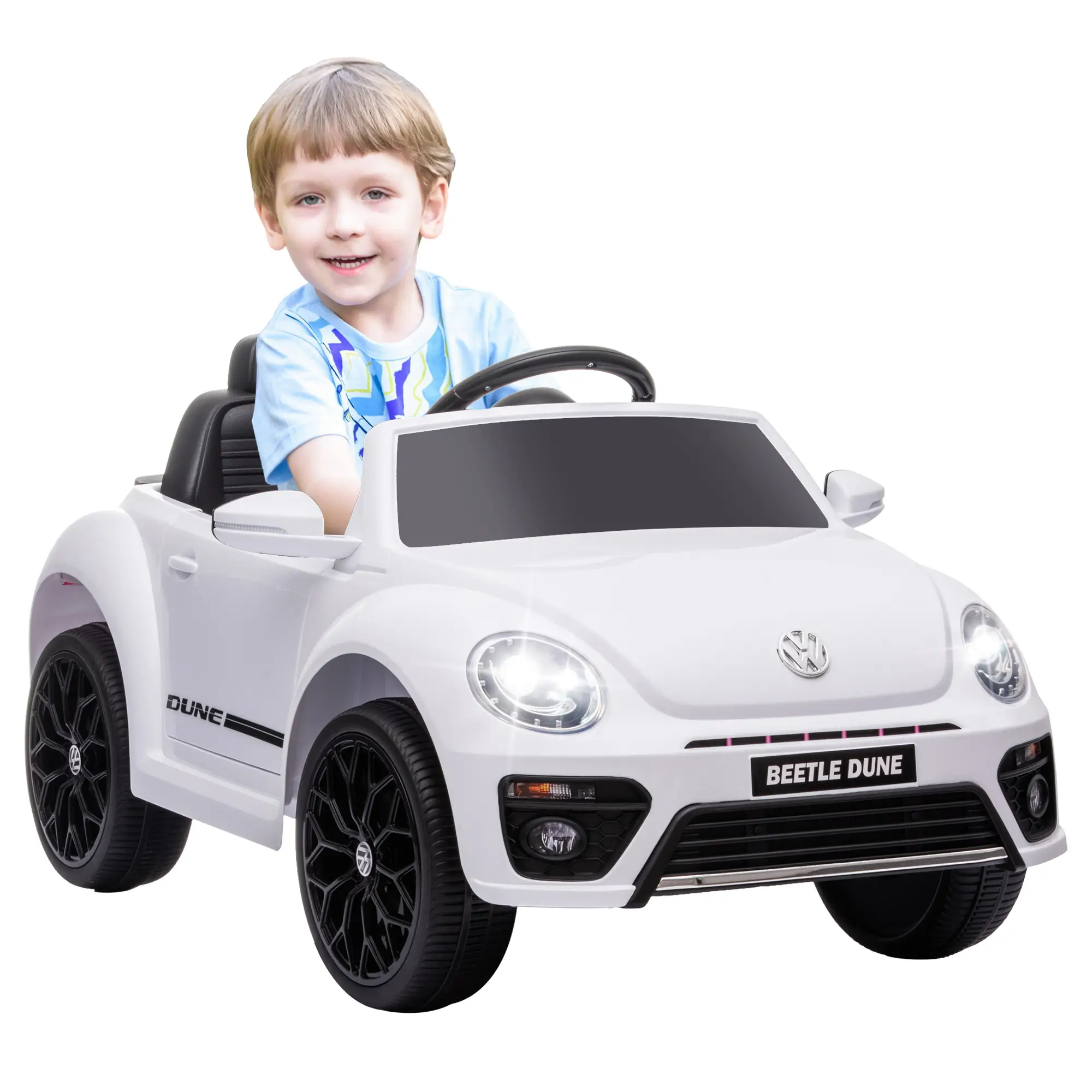 AIYAPLAY Kinder elektrische auto 12V met afstandsbediening Wit