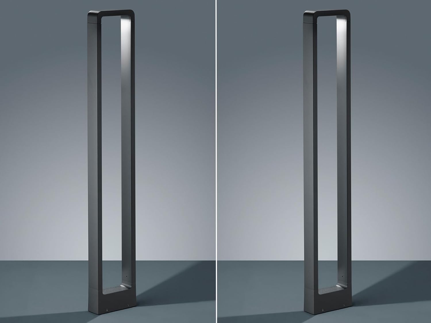 meineWunschleuchte 2er SET moderne Wegeleuchten aus Aluminium Anthrazit, Höhe 100cm