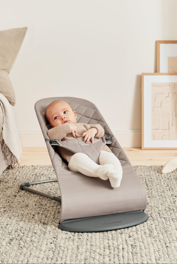 BabyBj?rn Babywippe Bliss, Gewebt, Klassische Steppung, Sandgrau