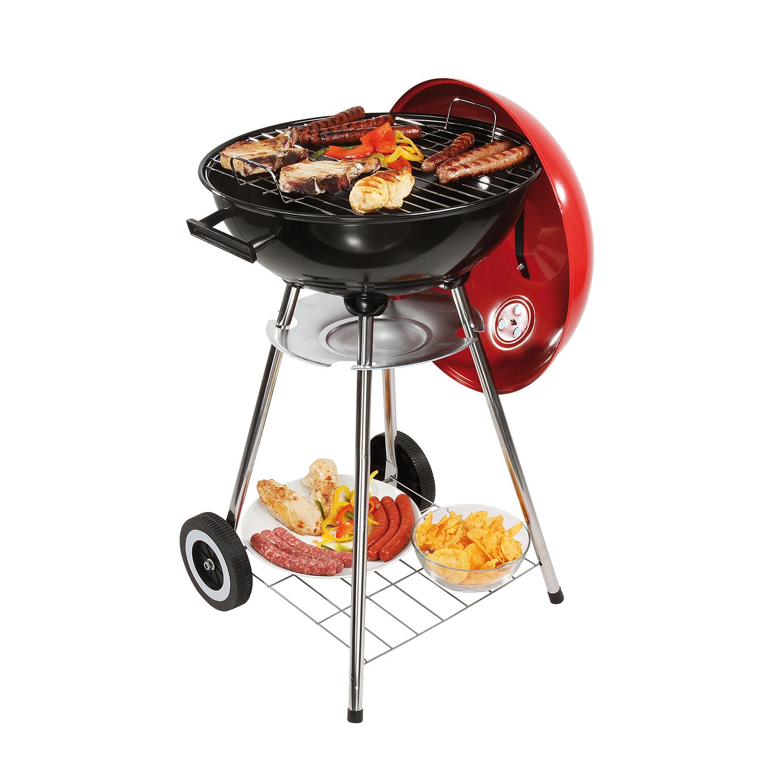 Grill węglowy Livoo 41 cm, czerwono-czarny - Doc172r