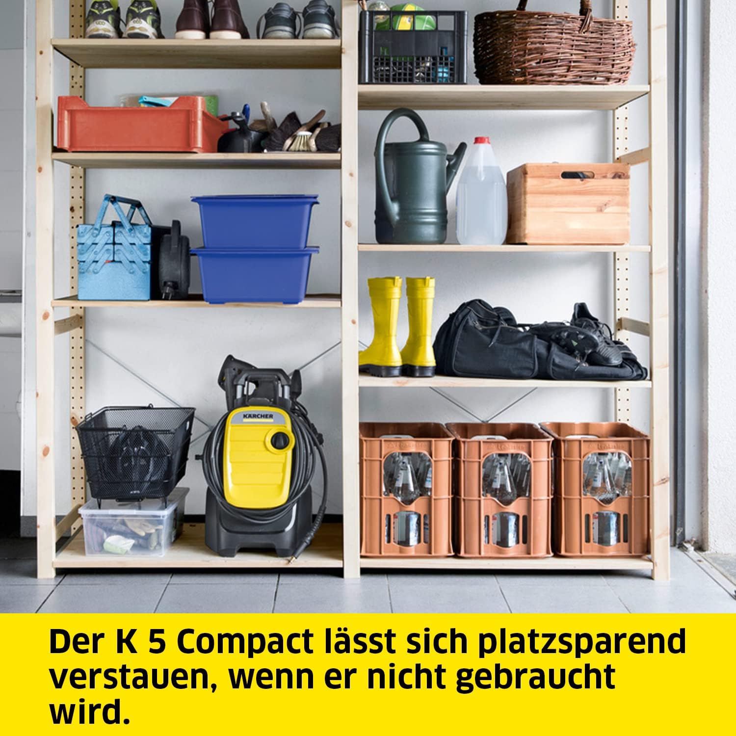 Krcher Hochdruckreiniger K 5 Compact, Druck: max. 145 bar, Durchfluss: max. 500 l/h, Flchenleistung: 40 m/h, Wasserfilter, Gewicht: 12 kg, Hochdruckschlauch und -pistole, Dreckfrser, Strahlrohr