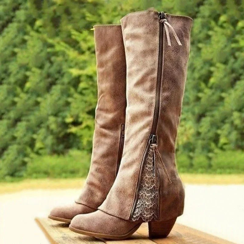 Damen kniehohe Stiefel mit elegantem Design f��r Alltag und Anlass