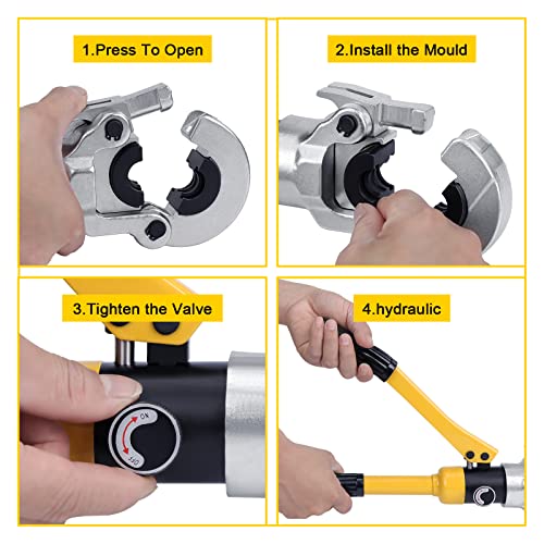 HSEAMALL Utensili di crimpatura idraulici per tubi, pinze a pressione per tubi in alluminio plastica con stampi TH 16 20 26 32 mm² : Amazon.it: Fai da te