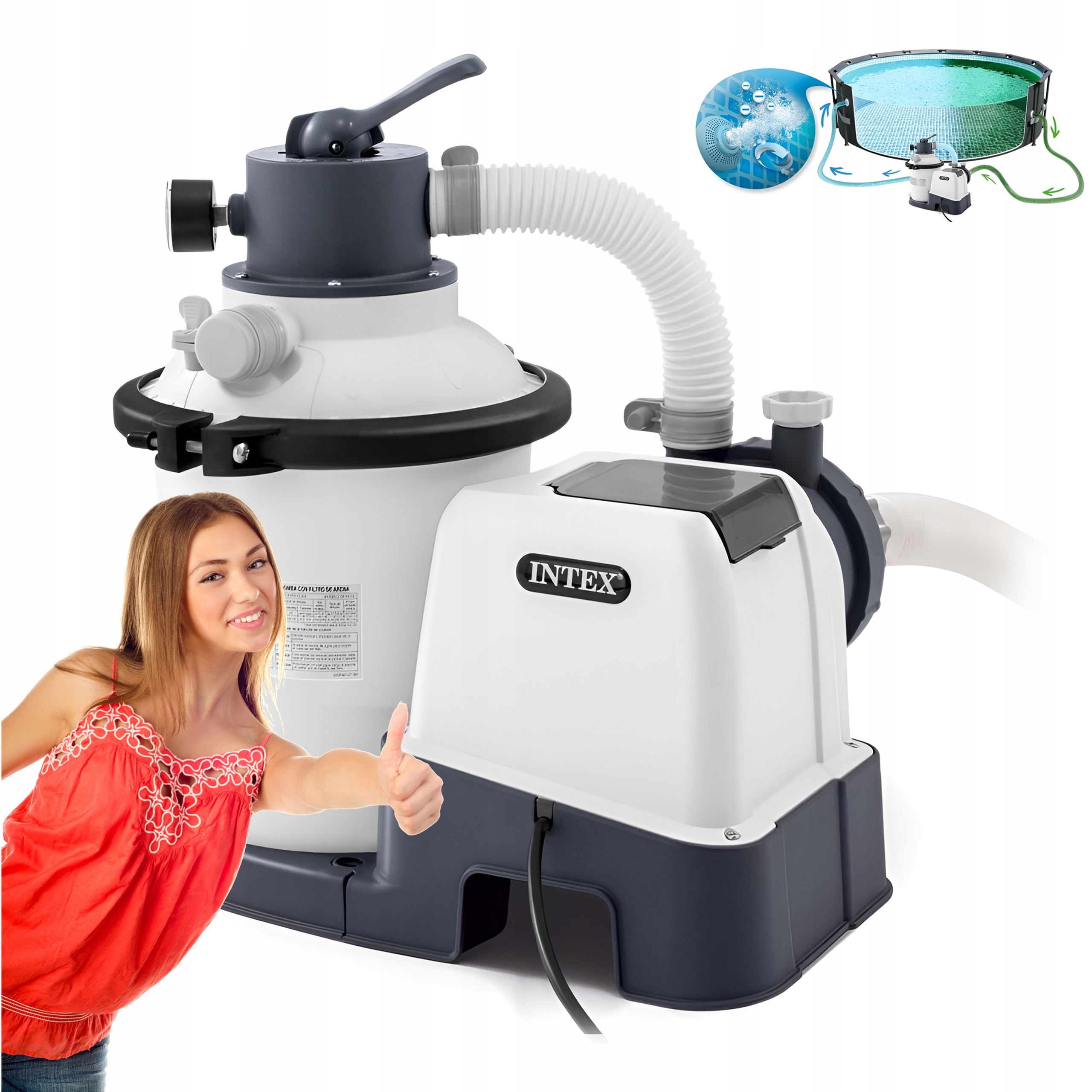 POMPA FILTRUJĄCA PIASKOWA DO BASENU OGRODOWEGO 3500L/H INTEX 26642