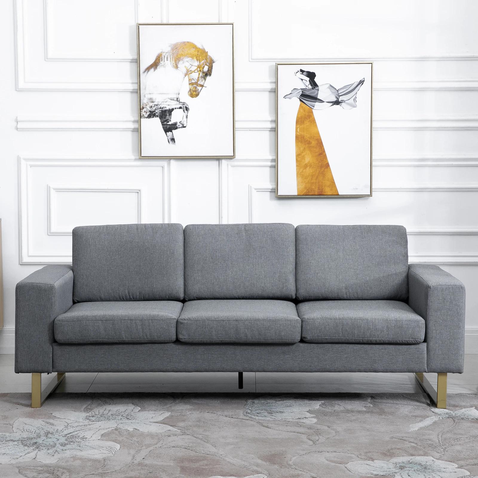 bank gestoffeerde 3-zitsbank tv-fauteuil gestoffeerde bank loungebank kussen