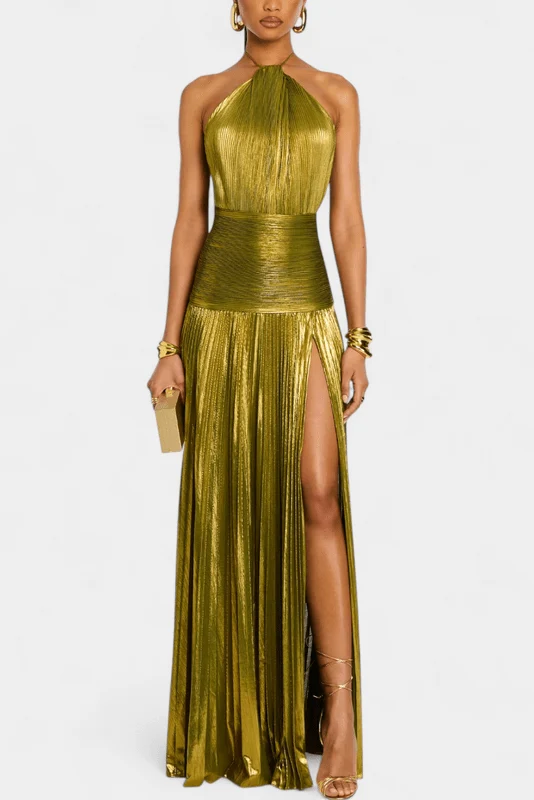 Schulterfreies Maxikleid in Gr��n f��r Damen