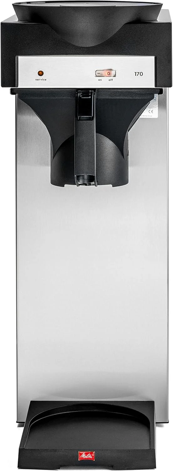 Melitta 20348 filterkoffiezetapparaat met glazen kan, 1,8 l, warmhoudplaat, 17M, roestvrij staal/zwart