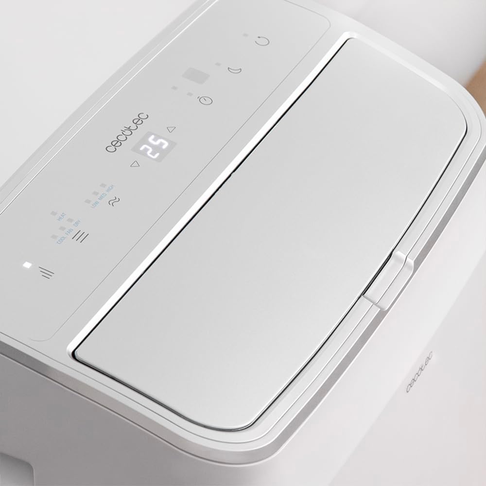 Cecotec Tragbare Klimaanlage mit Fernbedienung, WLAN und Wärmepumpe Forceclima 12800 Heizung angeschlossen. 12000 BTU, LED -Bildschirm, 5 Modi, Abdeckung 28 M2