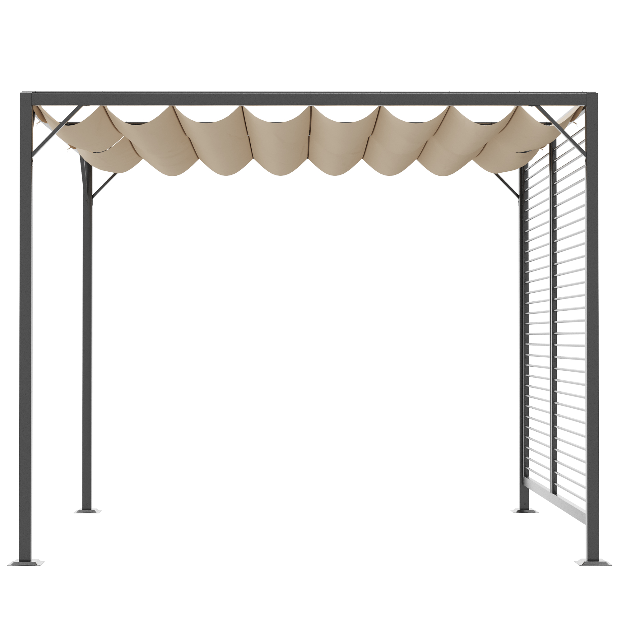 Outsunny paviljoen, pergola met verstelbaar stoffen dak