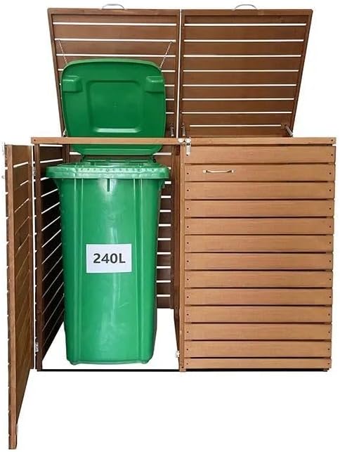 Tourtecs 2er Mülltonnenbox Holz MB3 Mülltonengarage für 240 Liter