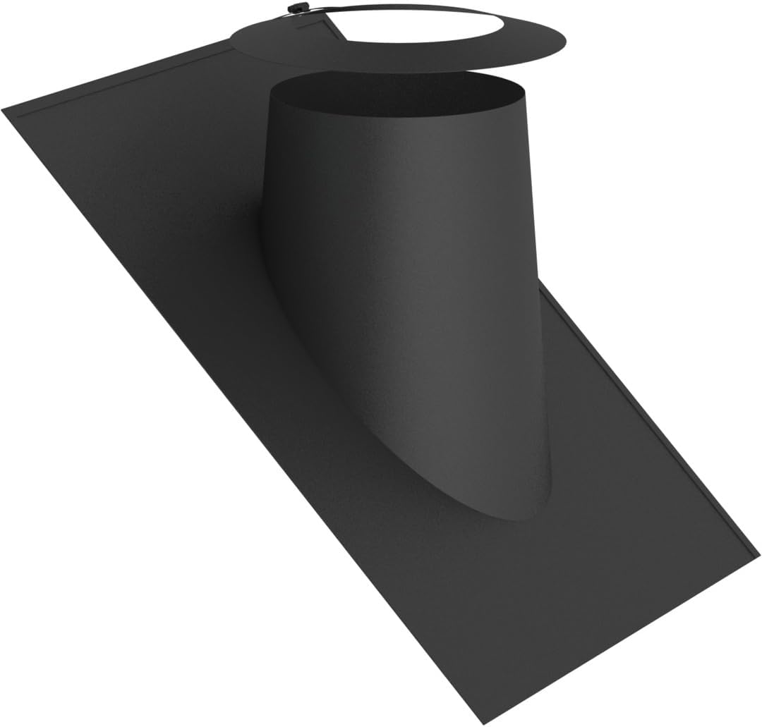 Jeremias DW-Black Dachdurchführung 200mm 36-45° Elastomerrand Wetterkragen Abgasanlage Edelstahl schwarz matt