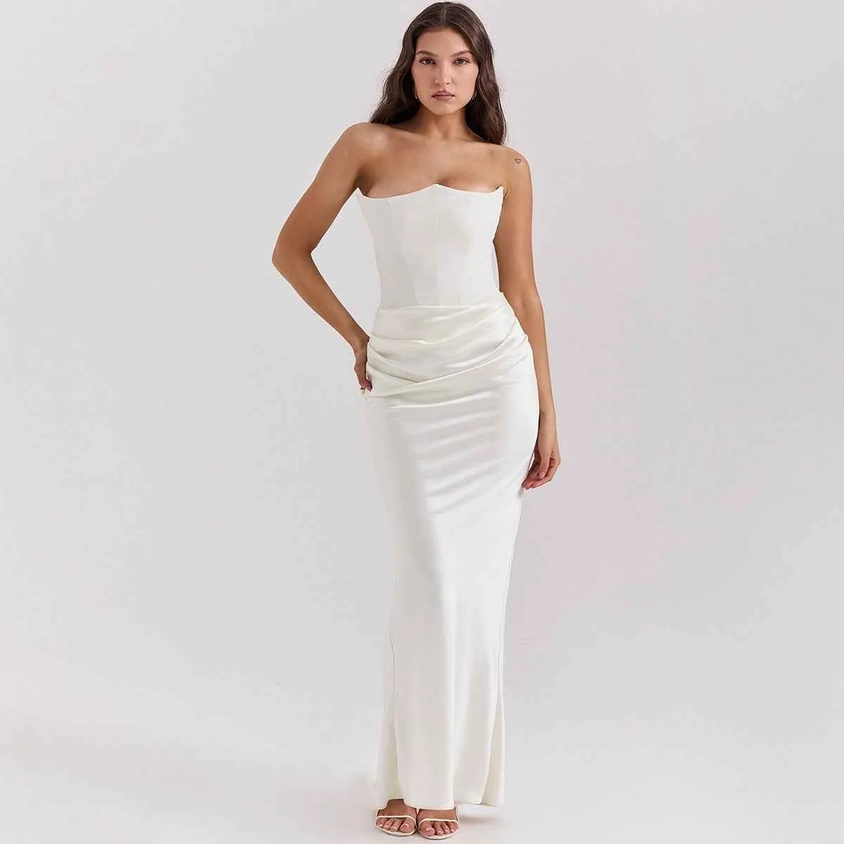 Elegantes Korsett Maxikleid f��r Damen mit figurbetontem Schnitt