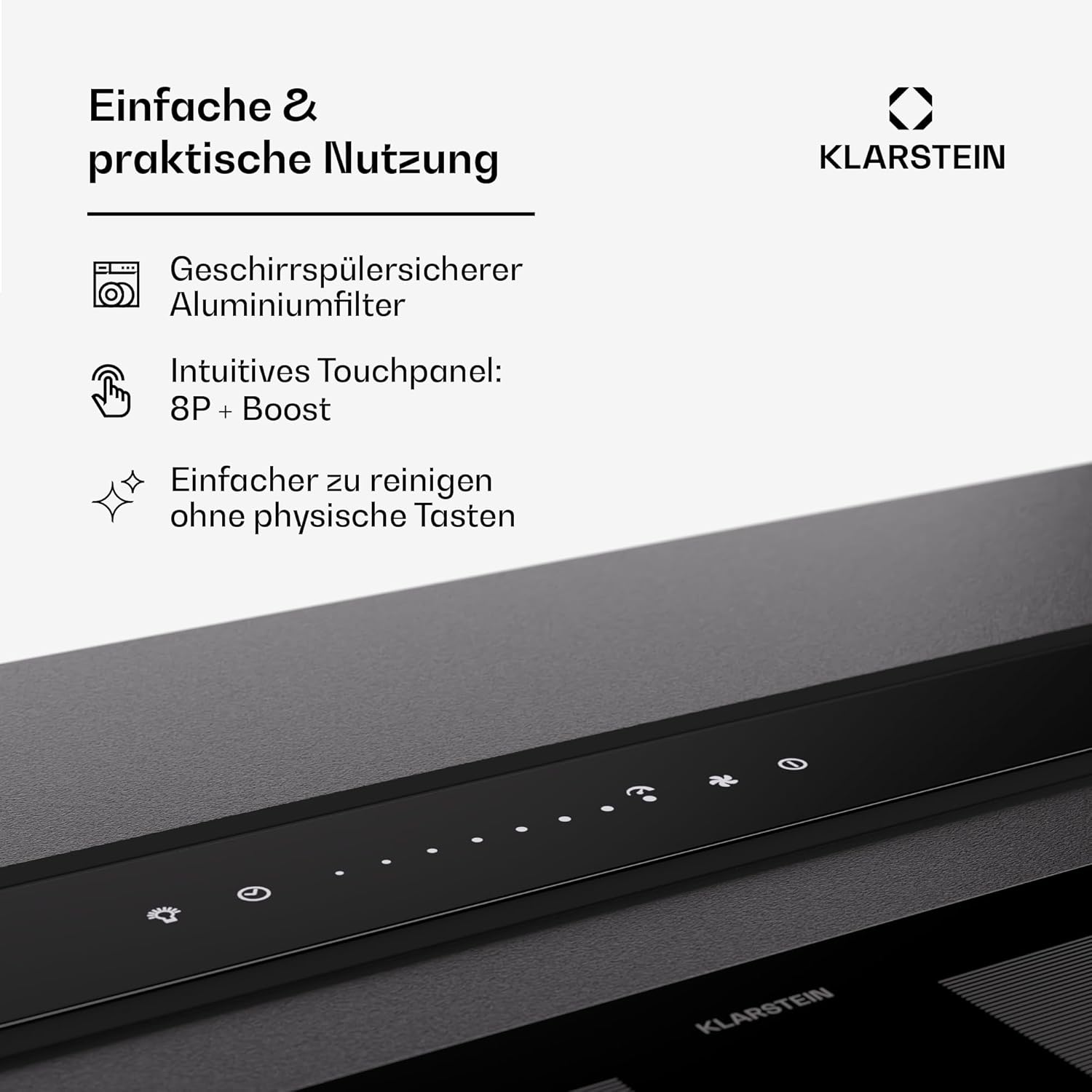 Klarstein Downdraft-Dunstabzugshaube, Versenkbare Abzugshaube, Leise Dunstabzugshauben mit Filter, Dunstabzugshaube 60cm, Umluft/Abluft Dunsthaube mit 10 Stufen, Dunstabzug 576 m³/h Luftstrom