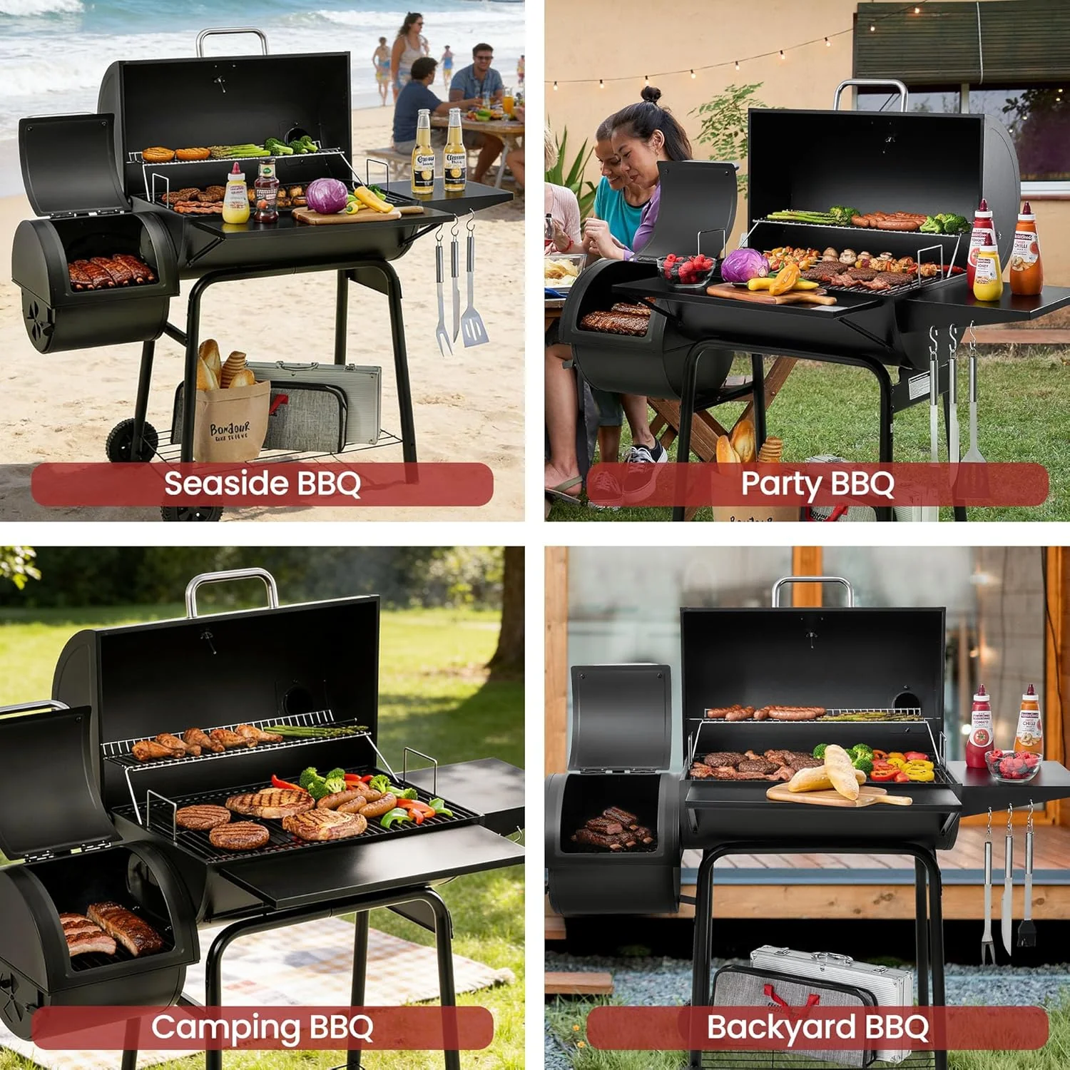 Royal Gourmet CC1830S BBQ Charcoal Grill and Offset Smoker | 823 Square Inch cooking