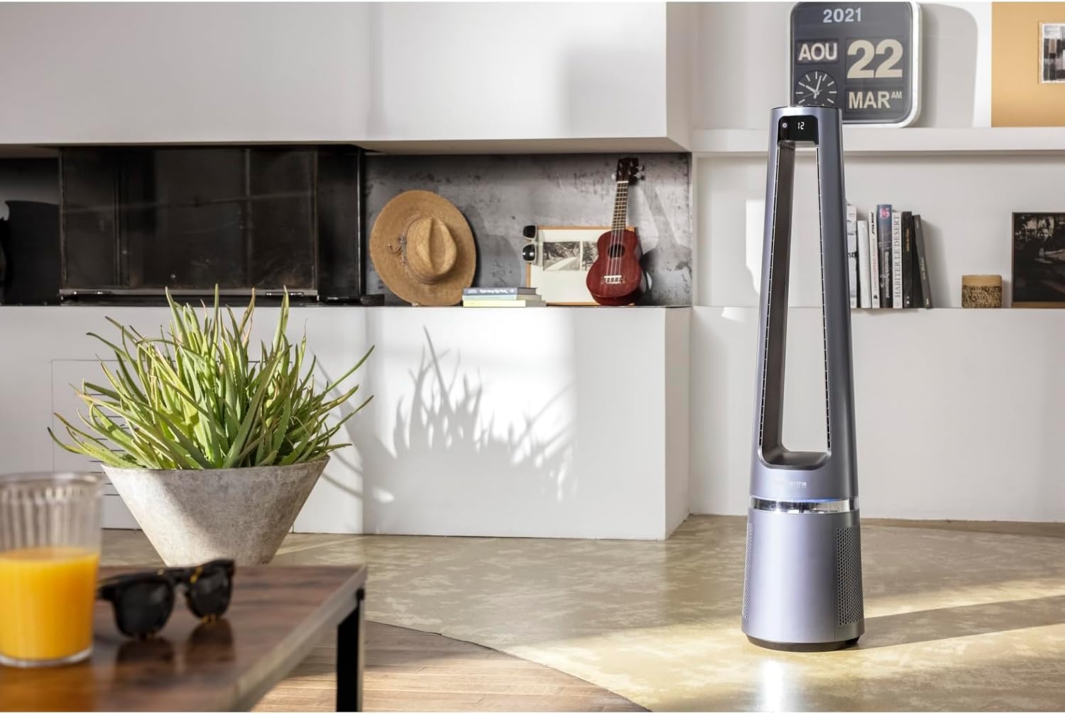 Rowenta QU5062 Eclipse 3in1 Luftreiniger, Heizlüfter, Ventilator, filtert 99,9% der Partikel, für 30 m2 Raumgröße, schnelle Heizung bis zu 35°C, automatischer Tag- und Nachtmodus, Schwarz/Grau