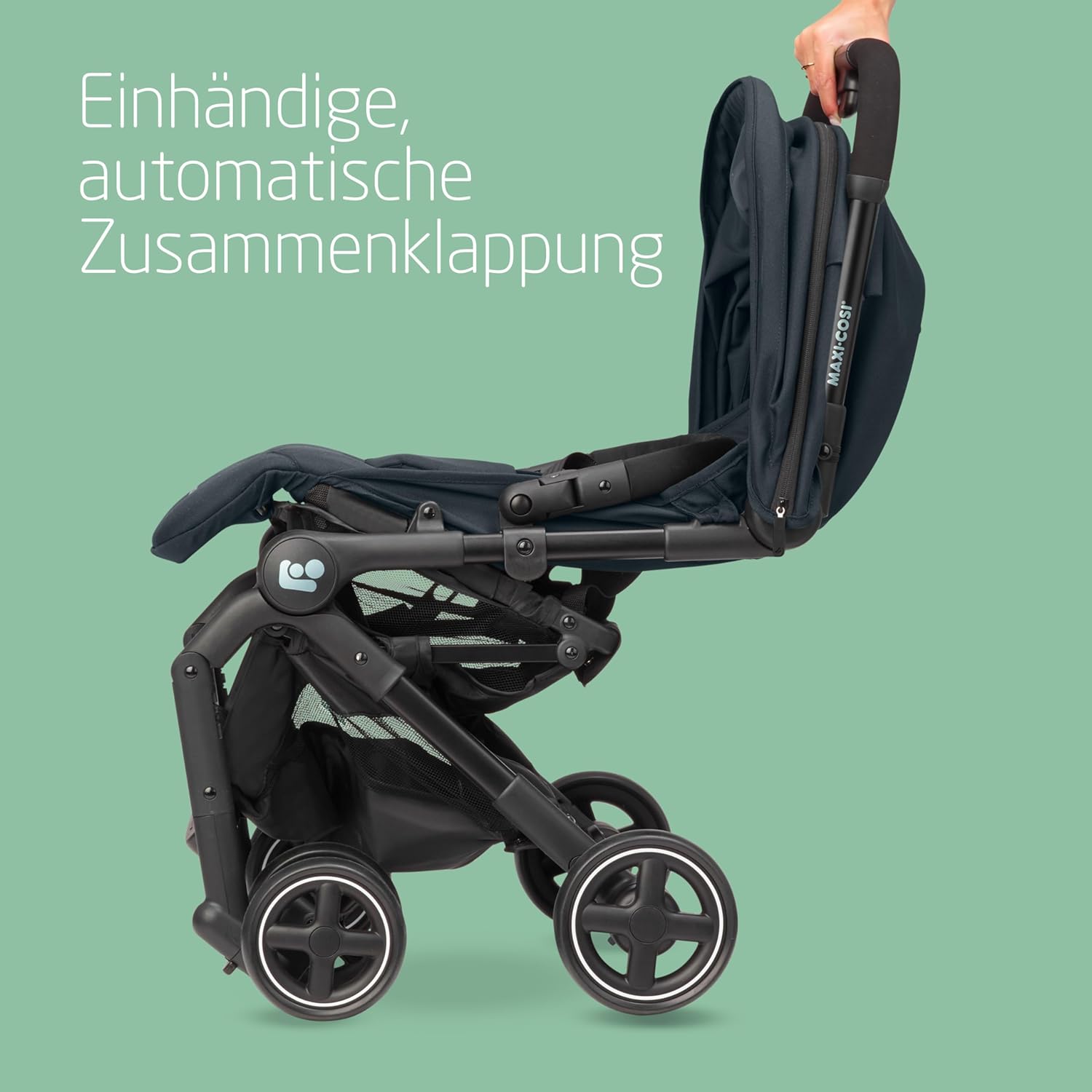 Maxi-Cosi Lara2 Baby Kinderwagen, 0–4 Jahre, 0–22 kg, federleichter, kompakter Buggy, 3 Liegepositionen, flache Liegeposition, klein zusammenklappbar, Schultergurt, Essential Graphite