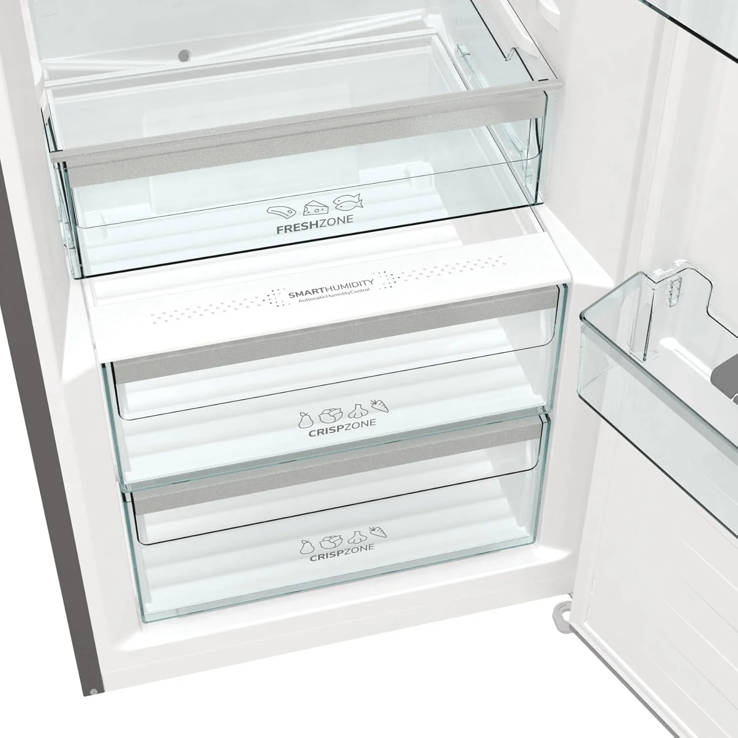 Gorenje R 619 DAXL6 Koelkast/AdaptTech/FreshZone/Snelkoelfunctie/Ventilatiekoelsysteem/LED Display/398l/185cm/EEK D/Roestvrij staal