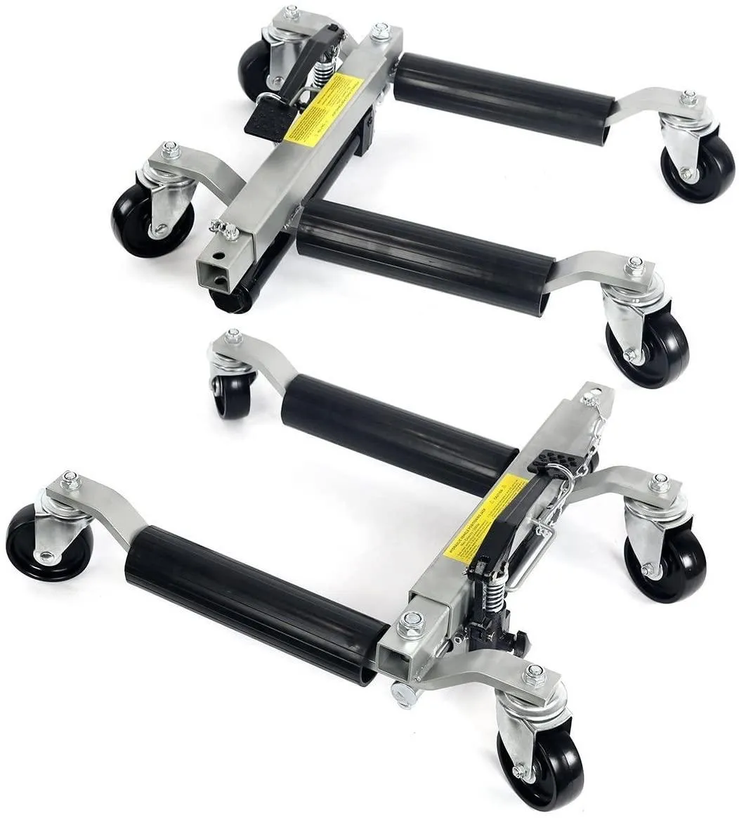 2025 Stark Set of (4) Wheel Dolly Car Skates Vehicle Positioning Hydraulic Tire Jack Truck Rv Trailer Pick Up Dolly Ratcheting Foot Pedal, 1500LBS