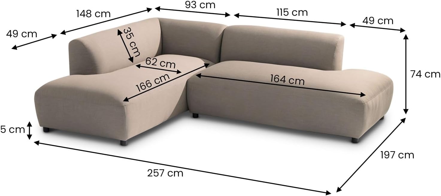 IDIMEX Outdoor-Sofa Calabria gepolstert, Beige – mit gemütlicher Polsterung für Ihre Gartenlounge aus wetterfestem Stoff und robustem Aluminium für Terrasse oder Balkon
