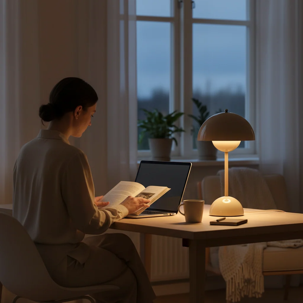 Skandinavische Designer-Tischlampe f��r stimmungsvolle Beleuchtung