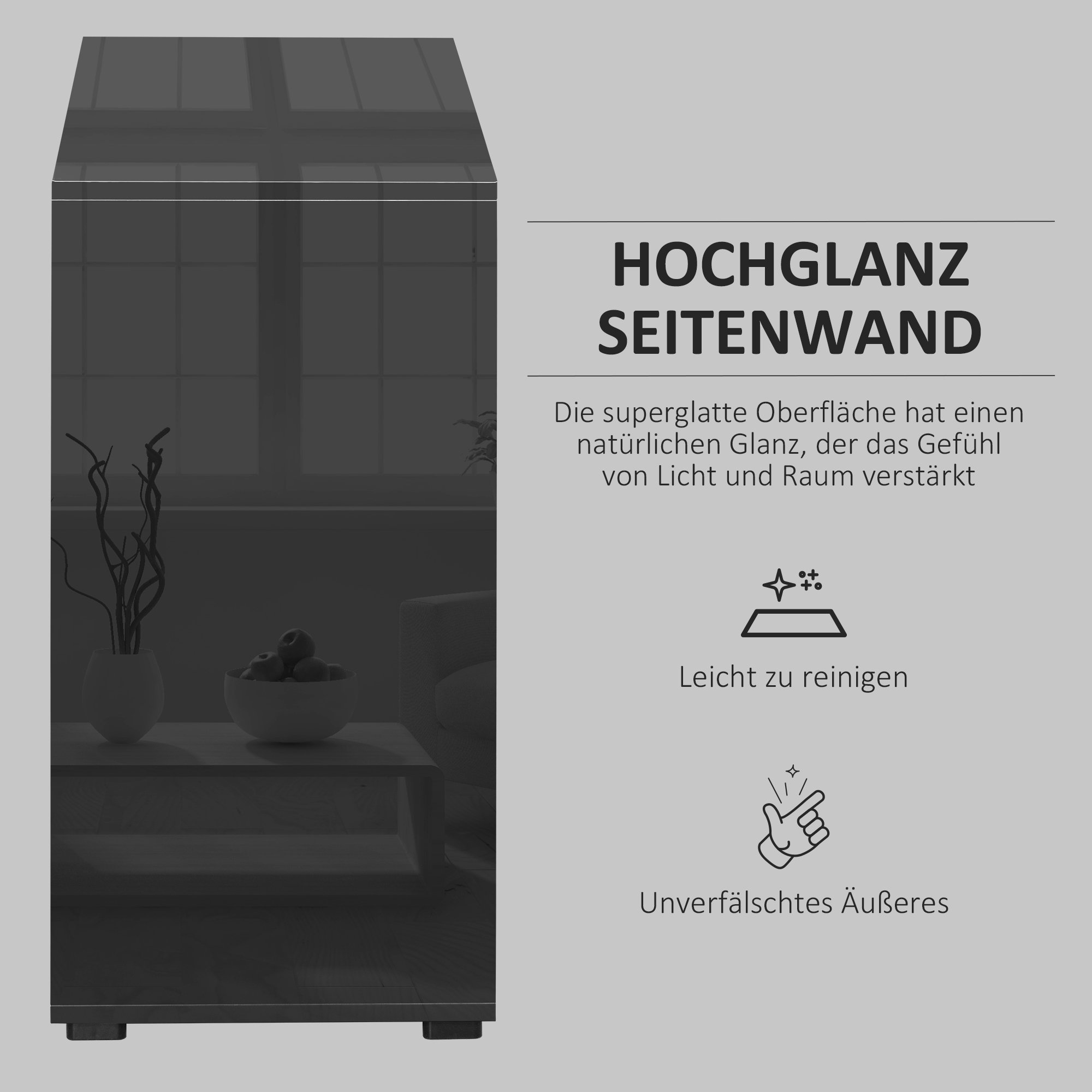 Dressoir Buffetkast, 2 Laden, 2 Kasten, 105 cm x 40 cm x 76 cm, Zwart
