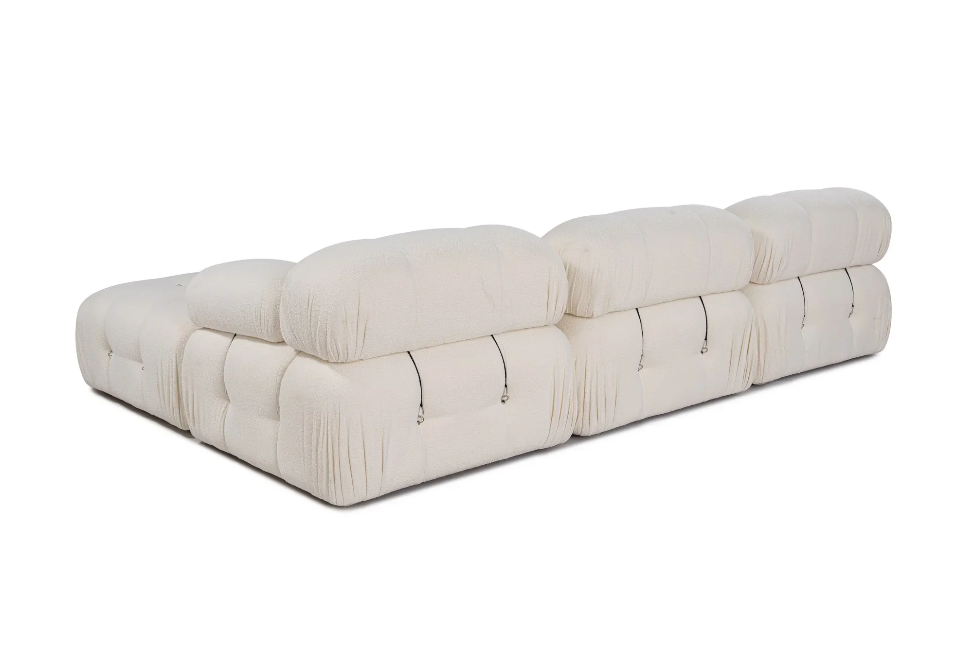 Bubble Beige L1 Ecksofa - Weiss
