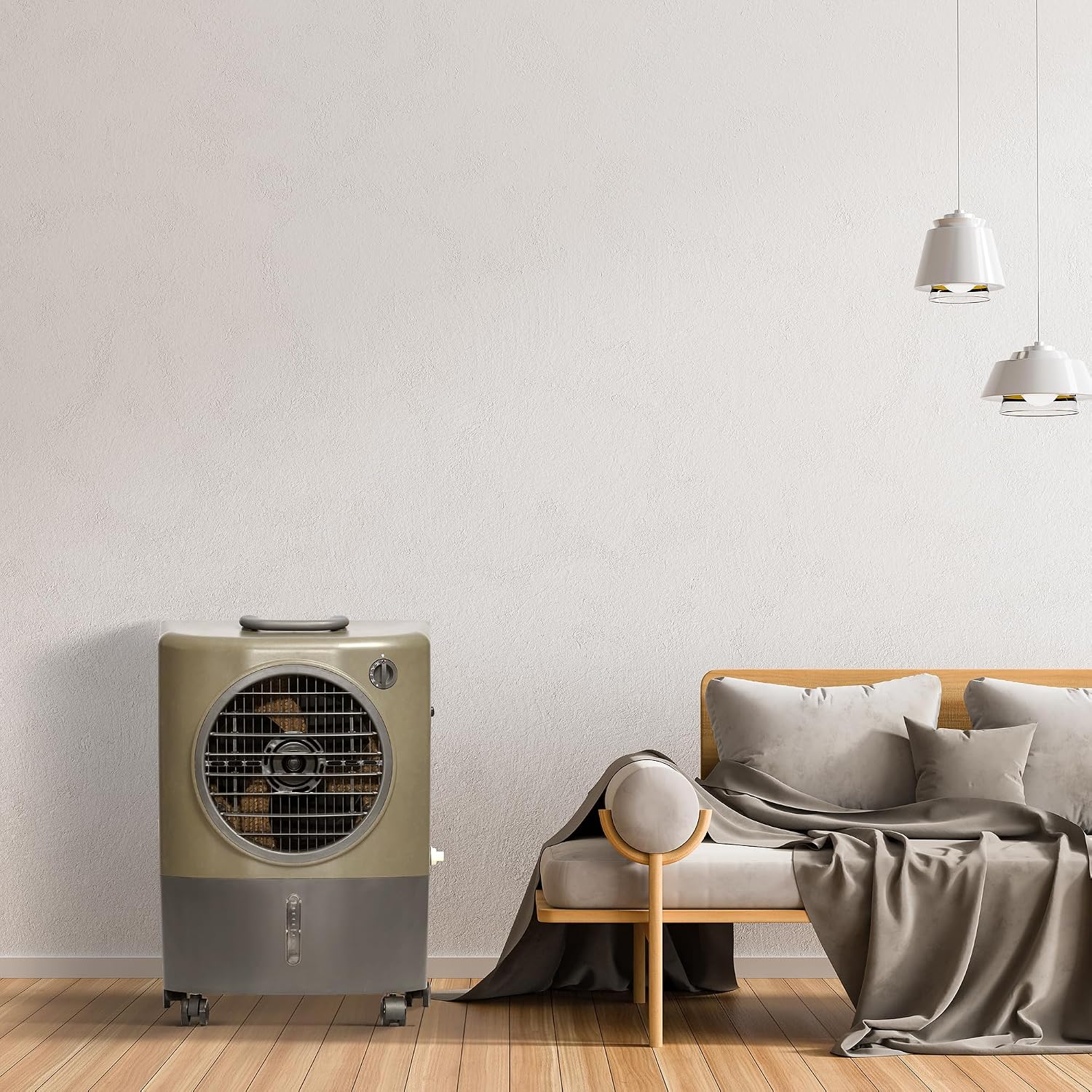Hessaire MC18V Tragbarer Verdunstungskühler, grün, 1300 CFM, kühlt 500 m²