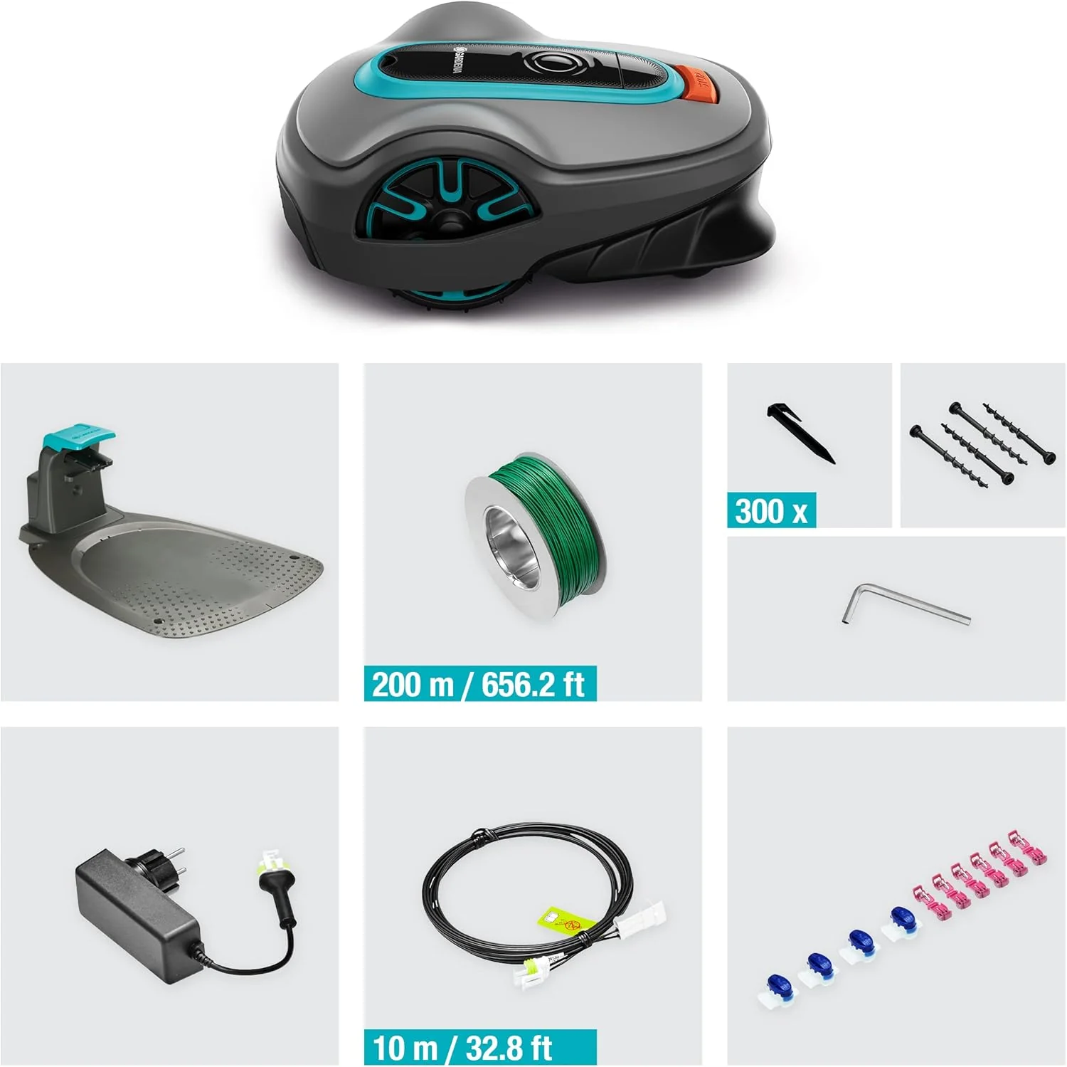 Gardena Robotmaaier SILENO minimo 500 m: intelligente grasmaaier met optimale connectiviteit, programmeerbaar met Gardena Bluetooth-app, DE-versie (15202-20)