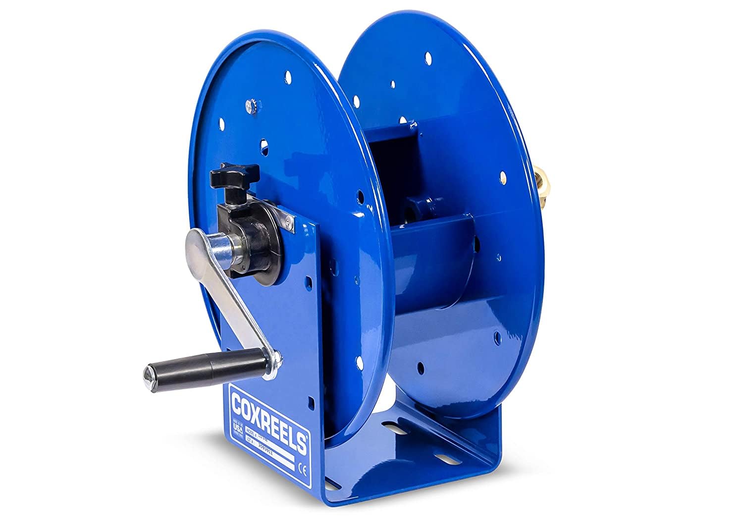Coxreels 112-3-50 Compact Hand Crank Steel Hose Reel - 4 000 PSI - Holds 3/8" x 50' Length Hose - Perfect for Air Compressor  Garden  Pressure Washer  Electric Hoses (Hose Not Included) Made in USA