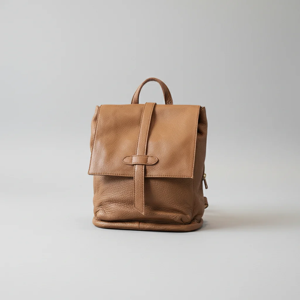 Soft Lightweight Daily Purse Flap Leather Rucksack Backpack