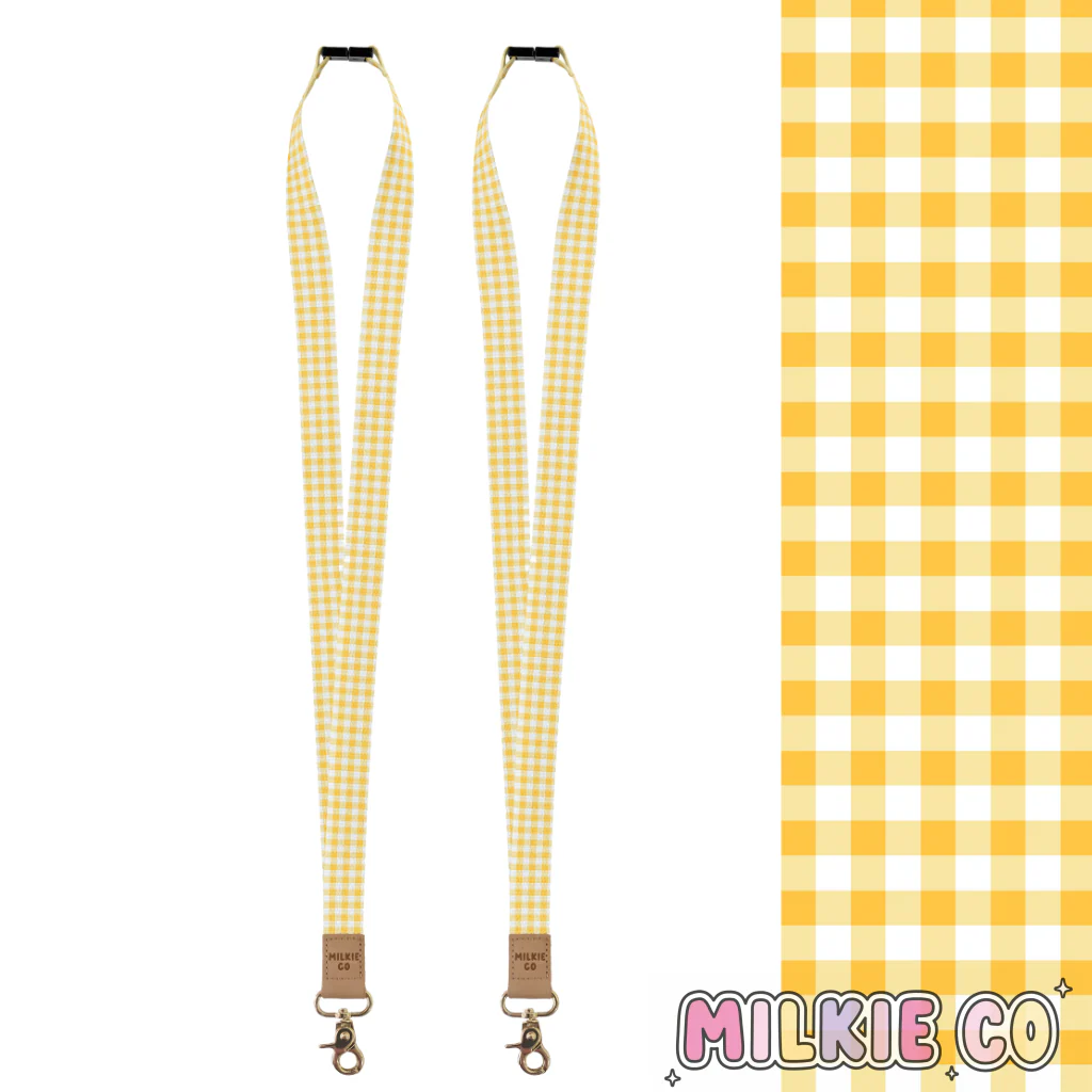 Sunshine Gingham Fabric Lanyard