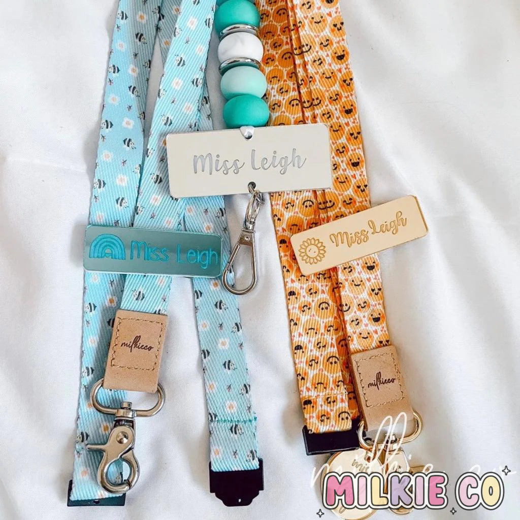 Blue Bee Fabric Lanyard