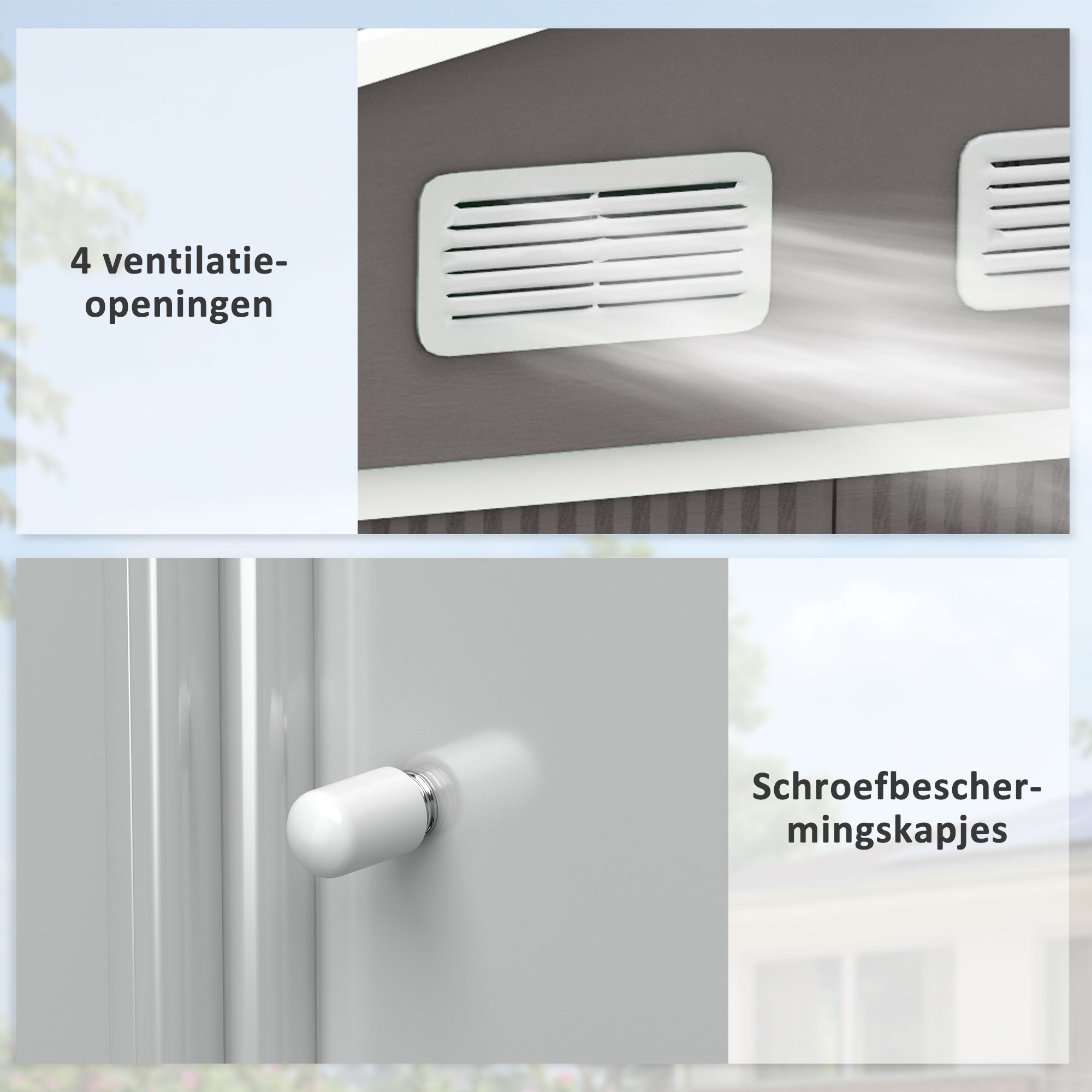Outsunny Gereedschapsschuur tuinhuis gereedschapsschuur tuinkast gereedschapskast metaal