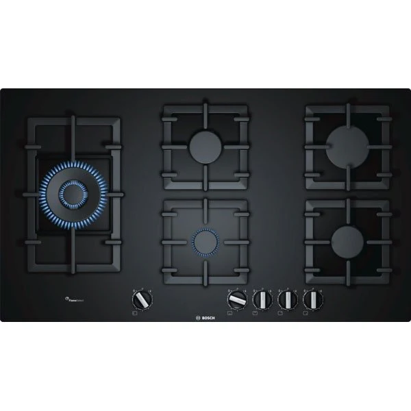 Płyta gazowa Bosch PPS9A6B90 seria 6 – 90 cm, szkło hartowane, kolor czarny