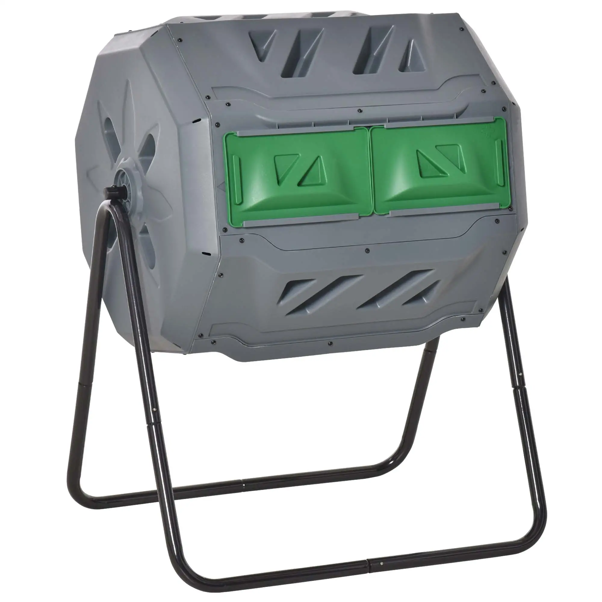 Outsunny compostvat 2 kamers 360�� draaibaar