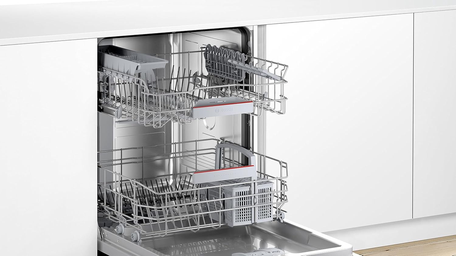 Bosch SMU4ECS28E, Serie 4, Smarter Unterbau-Geschirrspüler 60 cm, Besteckschublade, Spülmaschine Made in Germany, besonders Leise, Extra Trocknen, schneller sauberes Geschirr, Ferndiagnose, Edelstahl