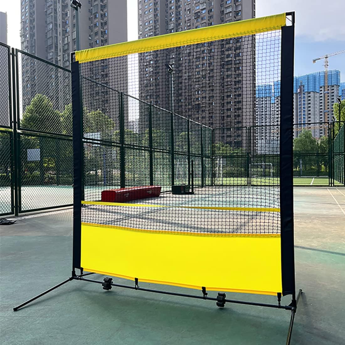 Tragbarer Tennis-Rebounder, Tennis-Übungswand für das Training im Innen- und Außenbereich, Trainingsgerät, Tennis-Rebound-Netz, für Grundschläge und Volley-Tennis (Größe: 1,8 x 3,5 m)