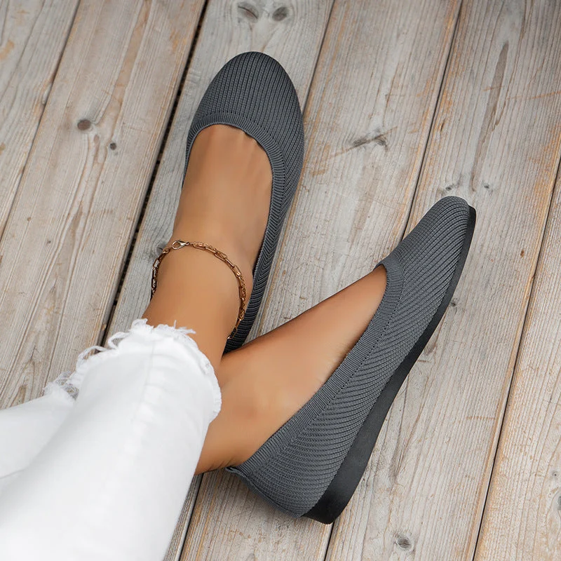 Bequeme orthop?dische Ballerinas f��r Damen | Leichte Strick-Slipper mit gepolsterter Innensohle f��r maximalen Komfort