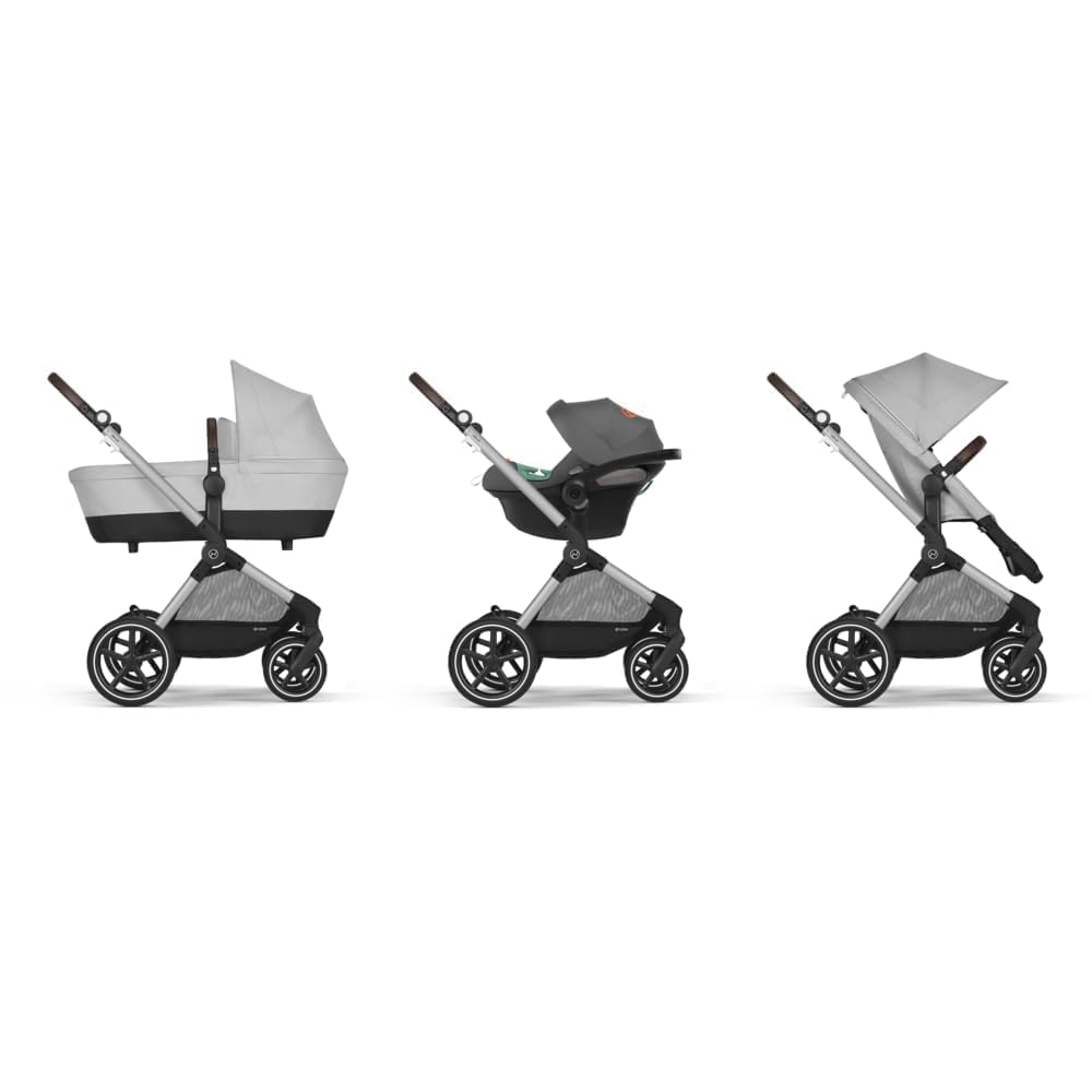 CYBEX Gold Kinderwagen EOS Lux 2-in-1, Reisesystem, Ab Geburt bis 22 kg (ca. 4 Jahre), Moon Black