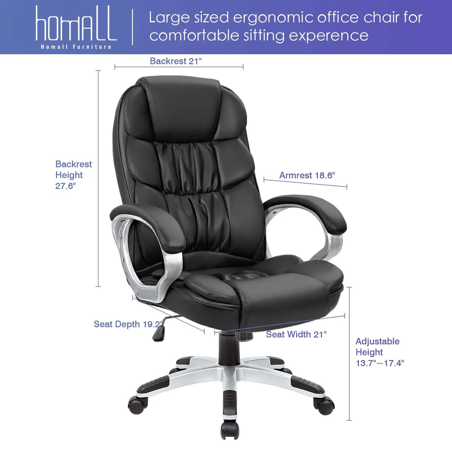 Homall Adjustable Office Chair High Back Computer Desk Chair