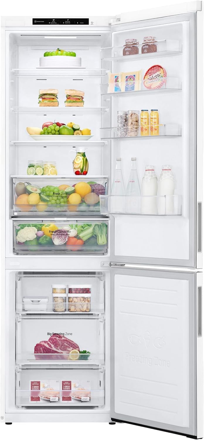 LG GBP62MCNAC Kühl-Gefrierkombi – 384 L, Energieeffizienz A, Total NoFrost, DoorCooling+, niedriger Geräuschpegel, modernes Design in Anthrazit Schwarz, 59,5 x 67,5 x 203 cm