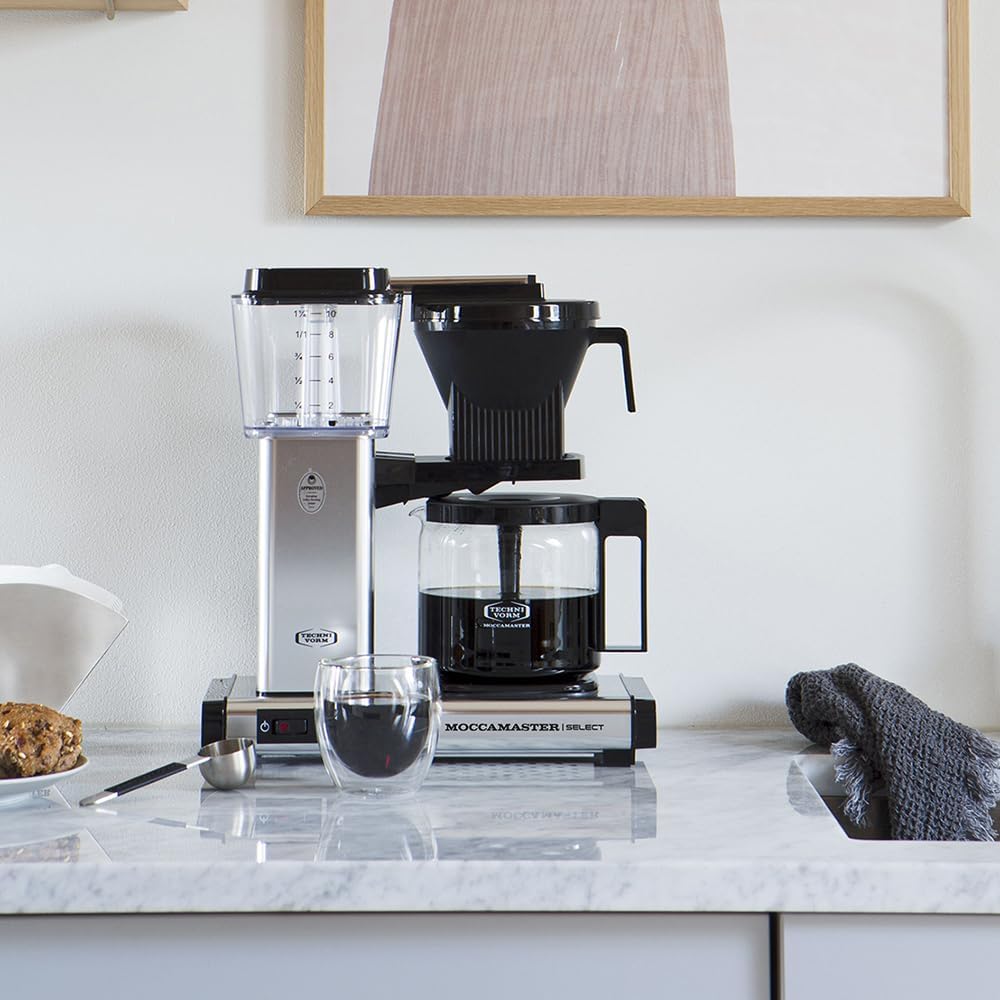 Moccamaster KBG Select, Kaffeemaschine, Retro Kaffeemaschine, Filterkaffee, Off-White, 1.25L