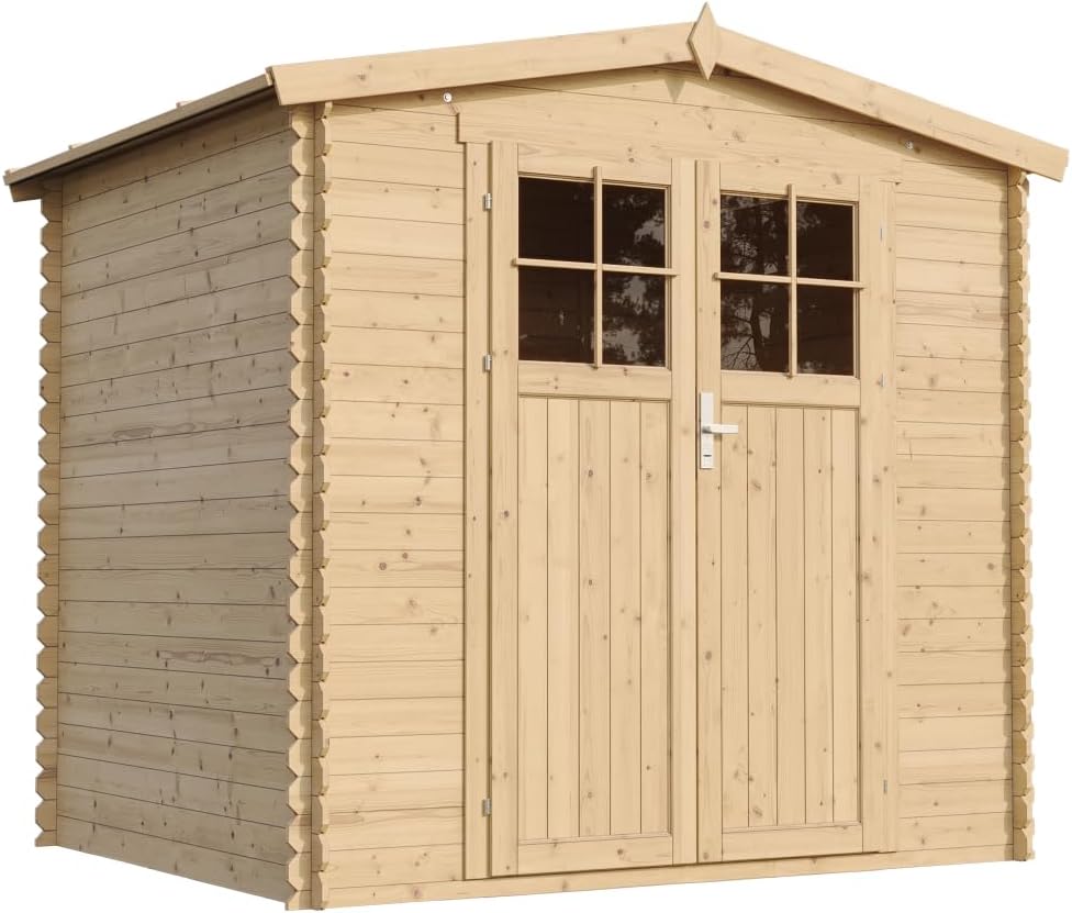 Gartenhaus Holz - Geräteschuppen Holz - Gerätehaus Hochwertige abschließbare Tür B236xL226xH218 cm/ 4,33 m2 - Fahrrad Schuppen - Gartenhäuser & aufbewahrung Wasserfestes Dach TIMBELA M369F