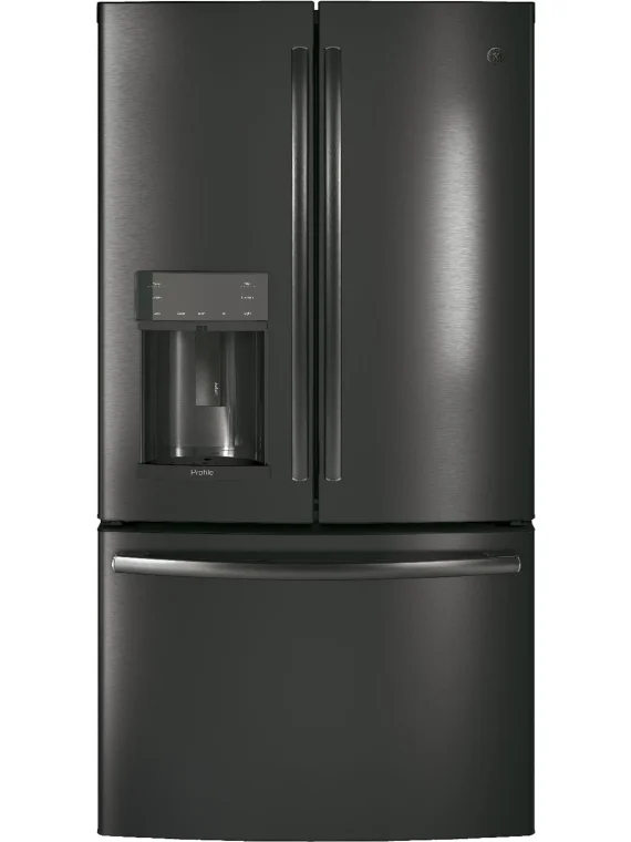 GE Appliances PFE28KBLTS 36 Inch French Door Refrigerator Black Stainless Steel